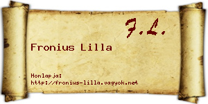 Fronius Lilla névjegykártya