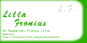 lilla fronius business card